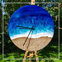 The Waves Resin Art Clock by Kelly Vincent Art Thumbnail